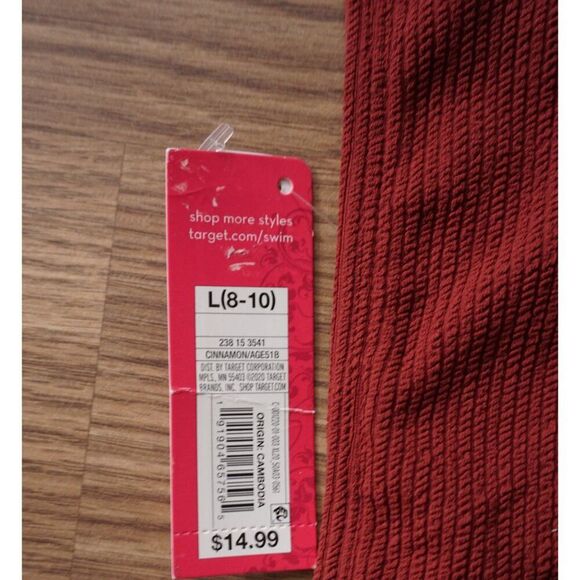 Xhilaration Juniors' Textured Cheeky Bikini Bottom | Coco | Size L | NWT - Picture 4 of 6